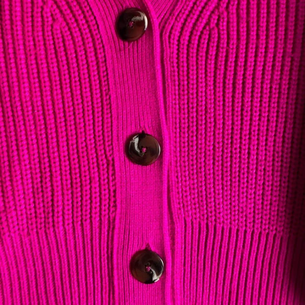 Maeve Women's Bright Pink Cardigan Sweater - Picture 6 of 7